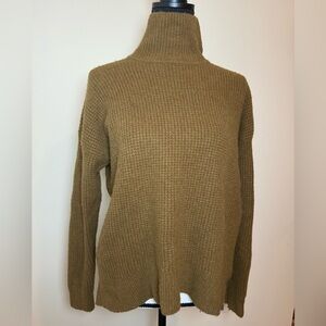 Madewell Waffle Stitch Turtleneck Sweater, Khaki Green/Brown